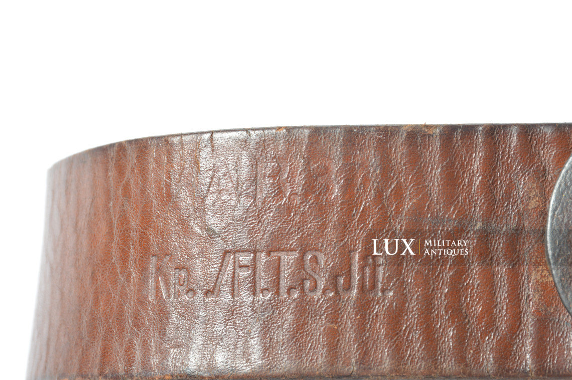 Early Luftwaffe chocolate brown combat service belt, « unit marked / 1937 » - photo 11