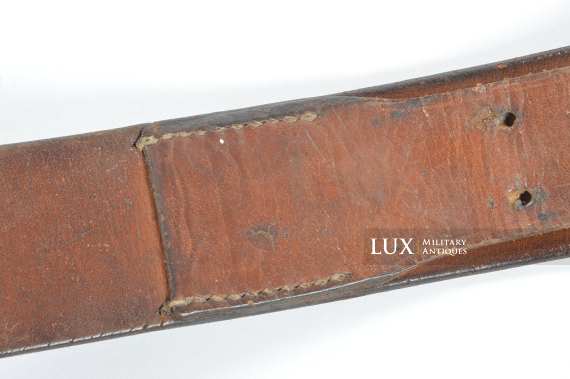 Early Luftwaffe chocolate brown combat service belt, « unit marked / 1937 » - photo 14