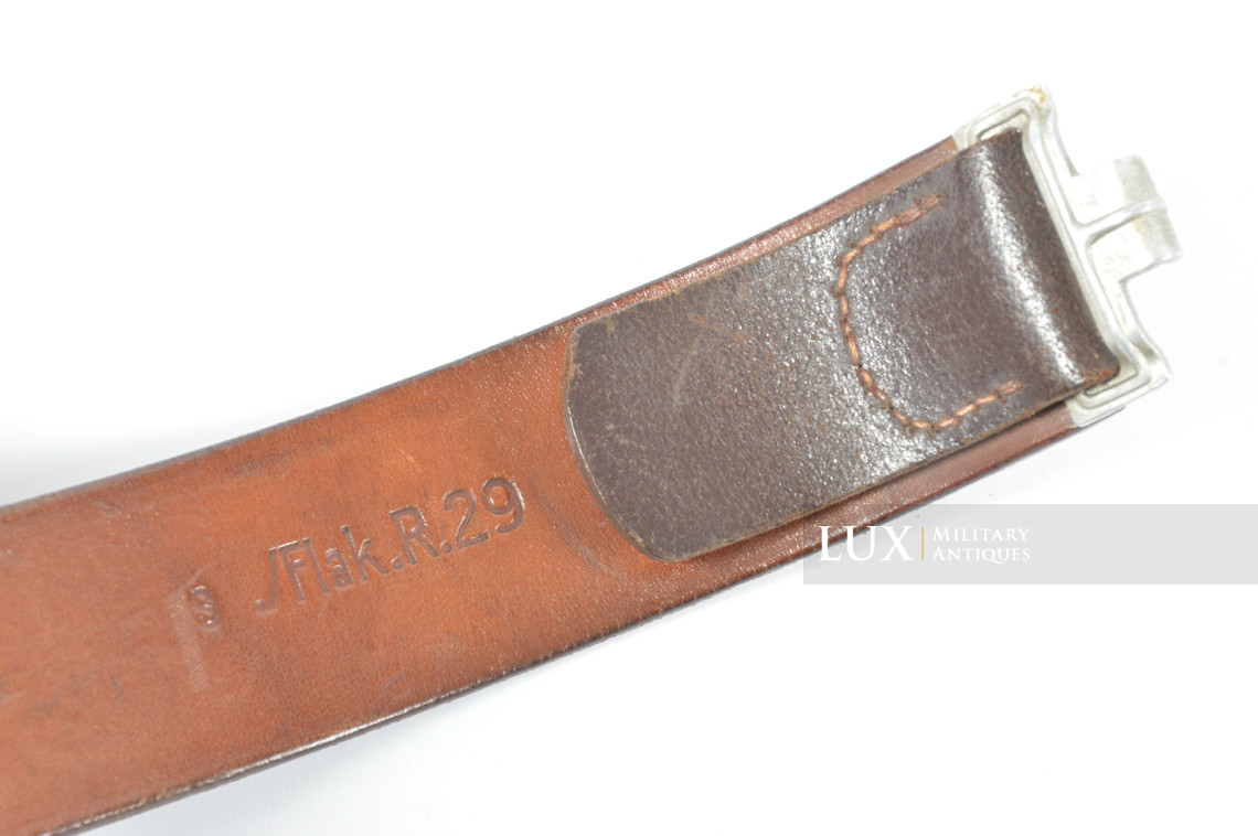 Cuir de ceinturon allemand Luftwaffe précoce en cuir brun chocolat, régiment « FLAK / 1936 » - photo 9