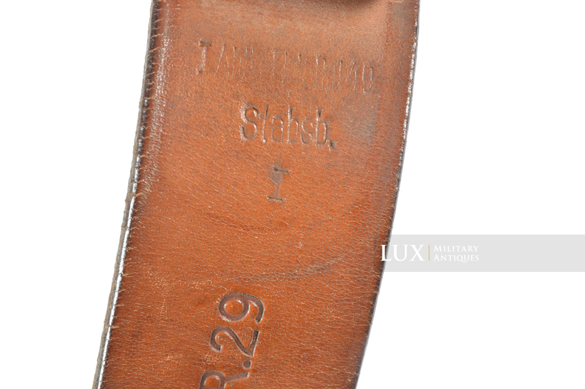 Cuir de ceinturon allemand Luftwaffe précoce en cuir brun chocolat, régiment « FLAK / 1936 » - photo 14