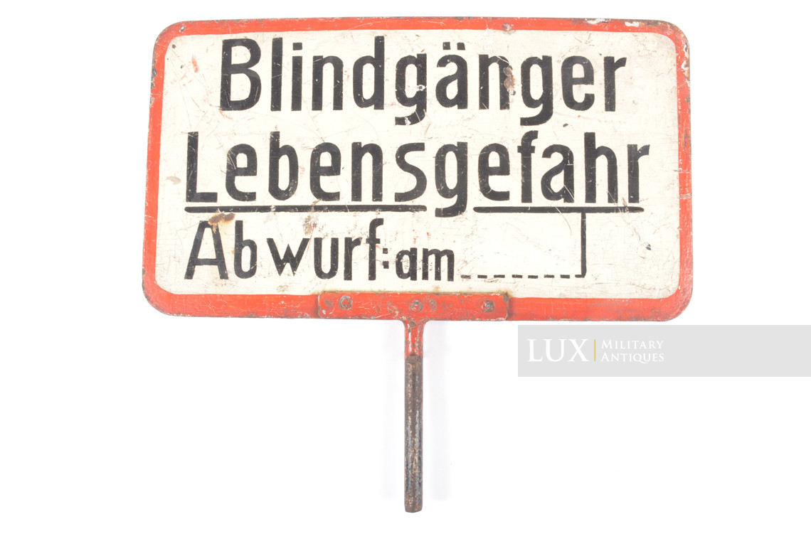 Panneau allemand d’avertissement de danger explosif, « Blindgänger Lebensgefahr » - photo 9