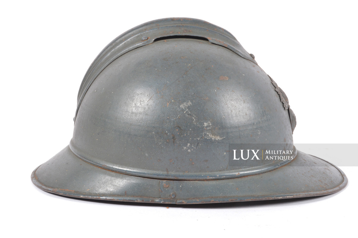 Casque français Adrian M1915 infanterie, nominatif, « impacté » - photo 9