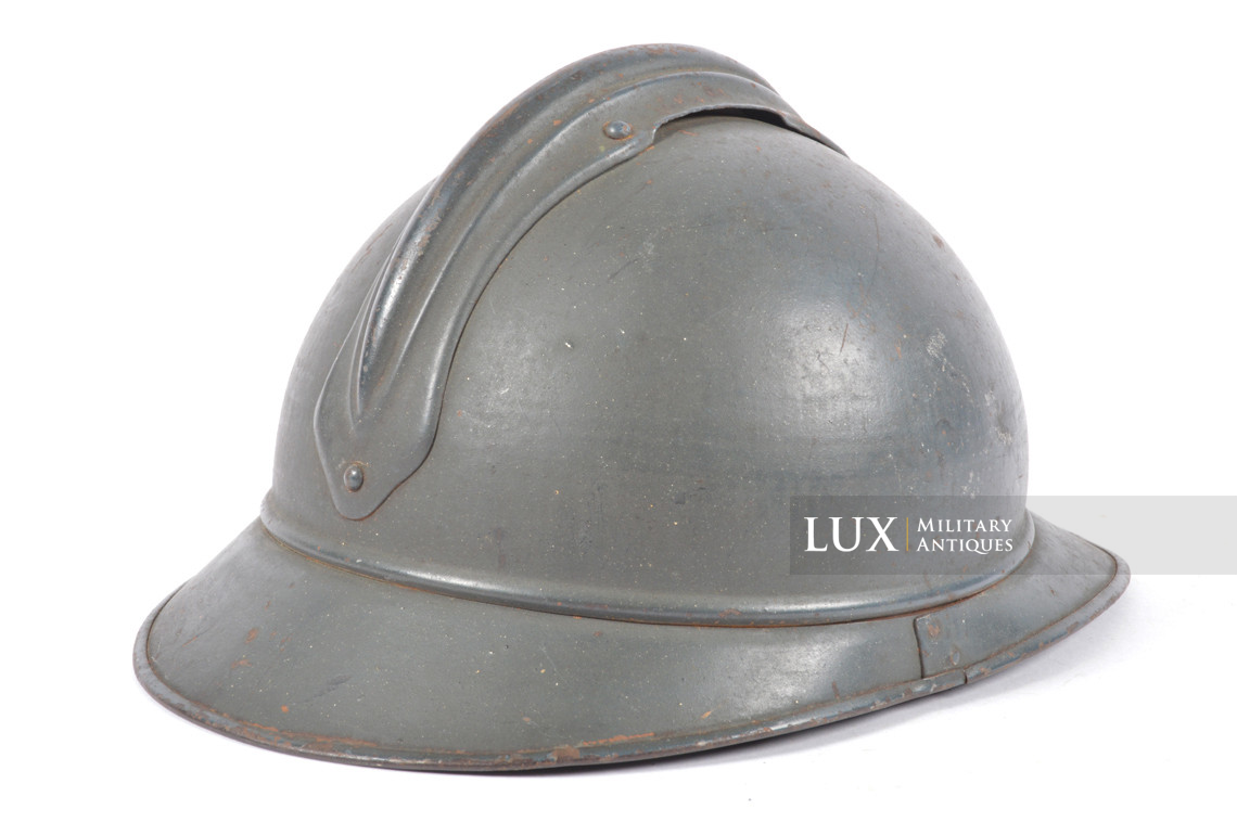 Casque français Adrian M1915 infanterie, nominatif, « impacté » - photo 10