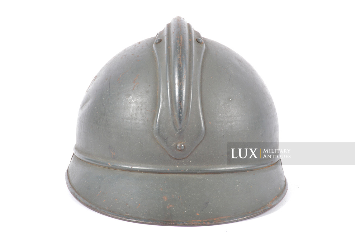 Casque français Adrian M1915 infanterie, nominatif, « impacté » - photo 11