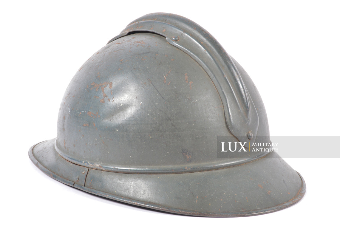 Casque français Adrian M1915 infanterie, nominatif, « impacté » - photo 12