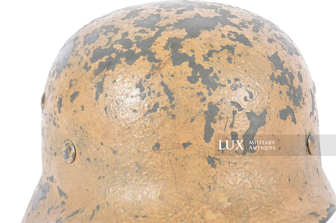 Casque allemand Heer M35 double insigne camouflé sable, « DAK » - photo 25