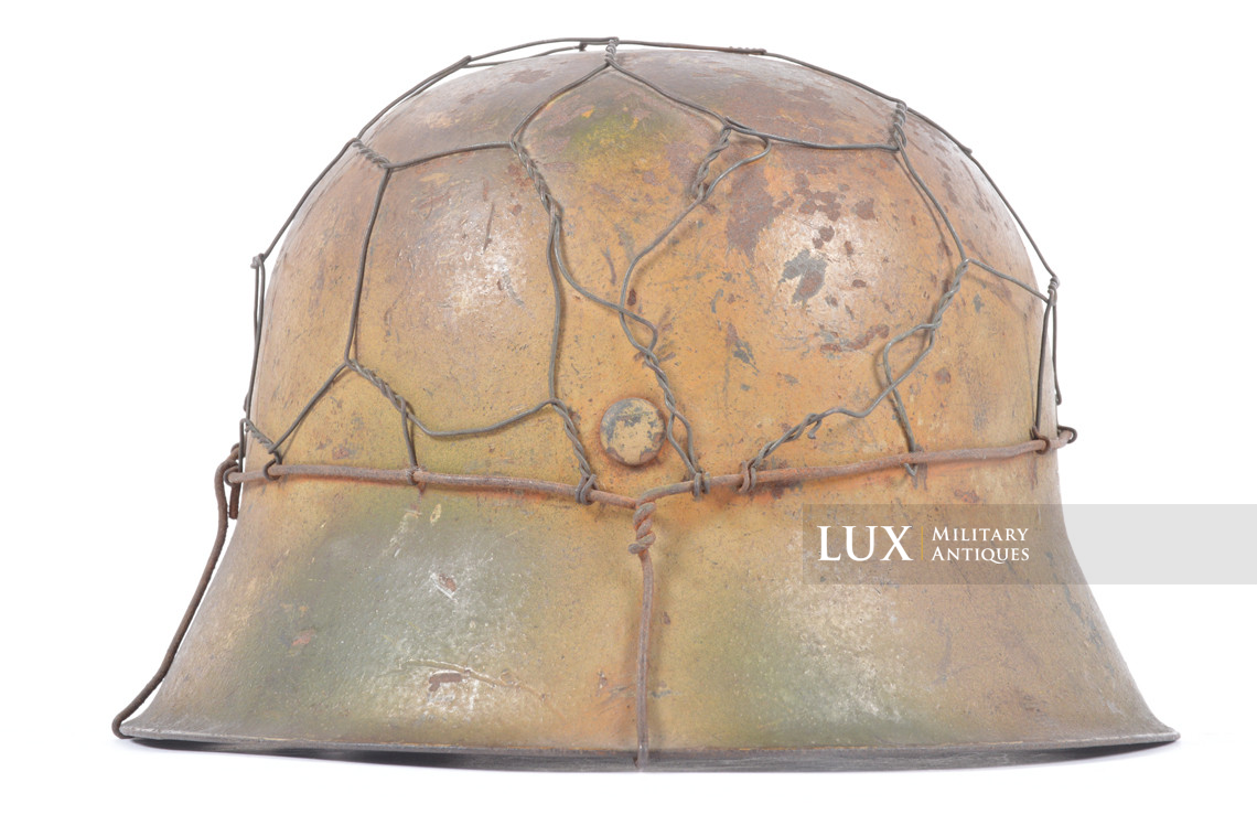 M42 Heer three-tone Normandy spray chicken wire combat helmet - photo 12