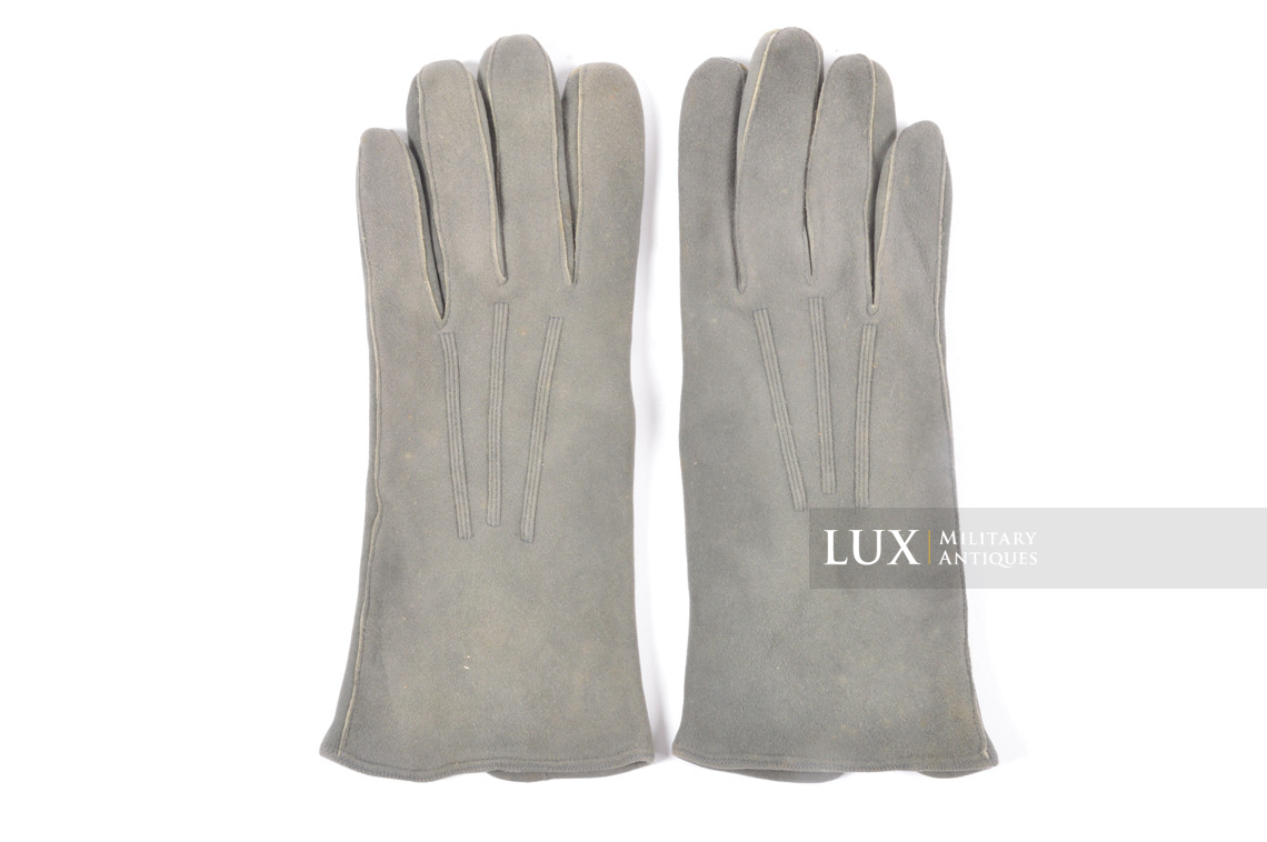German officer's suede leather gloves, « double snap - size 8 1/2 » - photo 7
