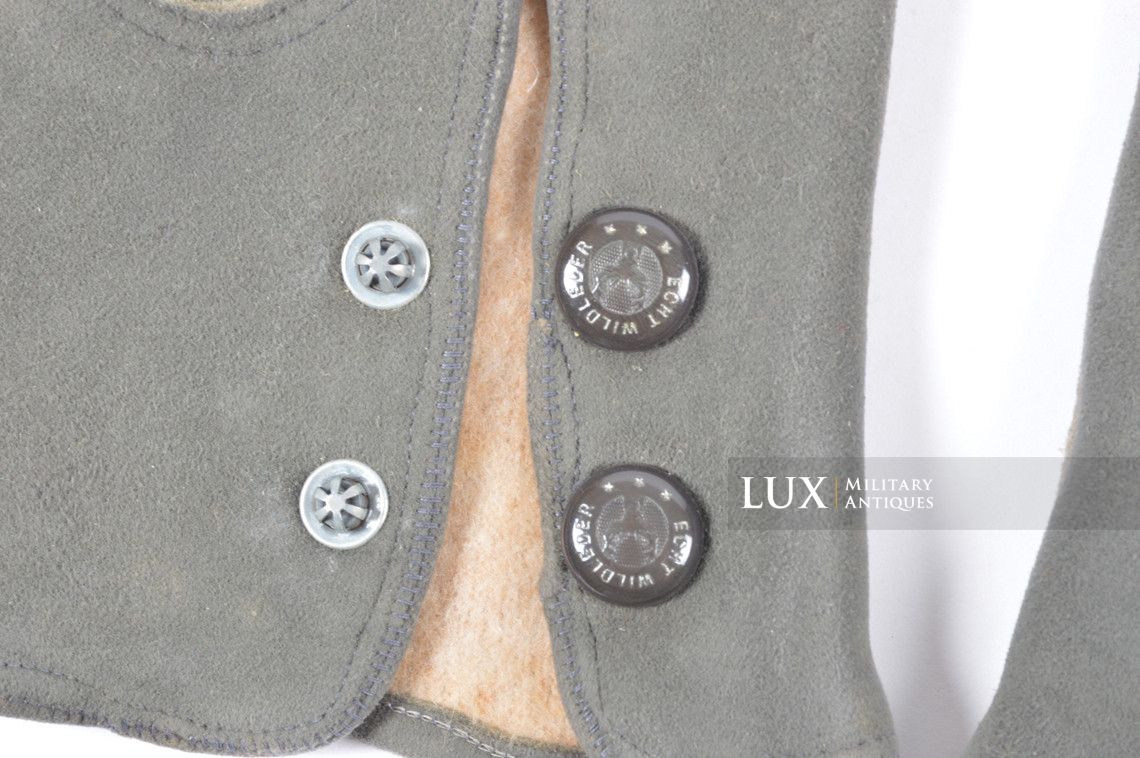 German officer's suede leather gloves, « double snap - size 8 1/2 » - photo 8