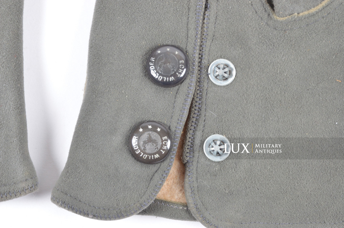 German officer's suede leather gloves, « double snap - size 8 1/2 » - photo 9