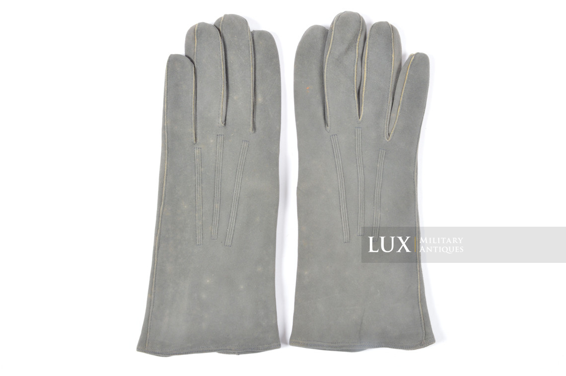 German officer's suede leather gloves, « double snap - size 8 1/4 » - photo 7