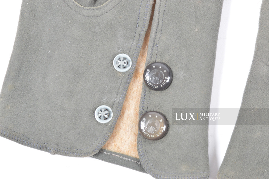 German officer's suede leather gloves, « double snap - size 8 1/4 » - photo 8