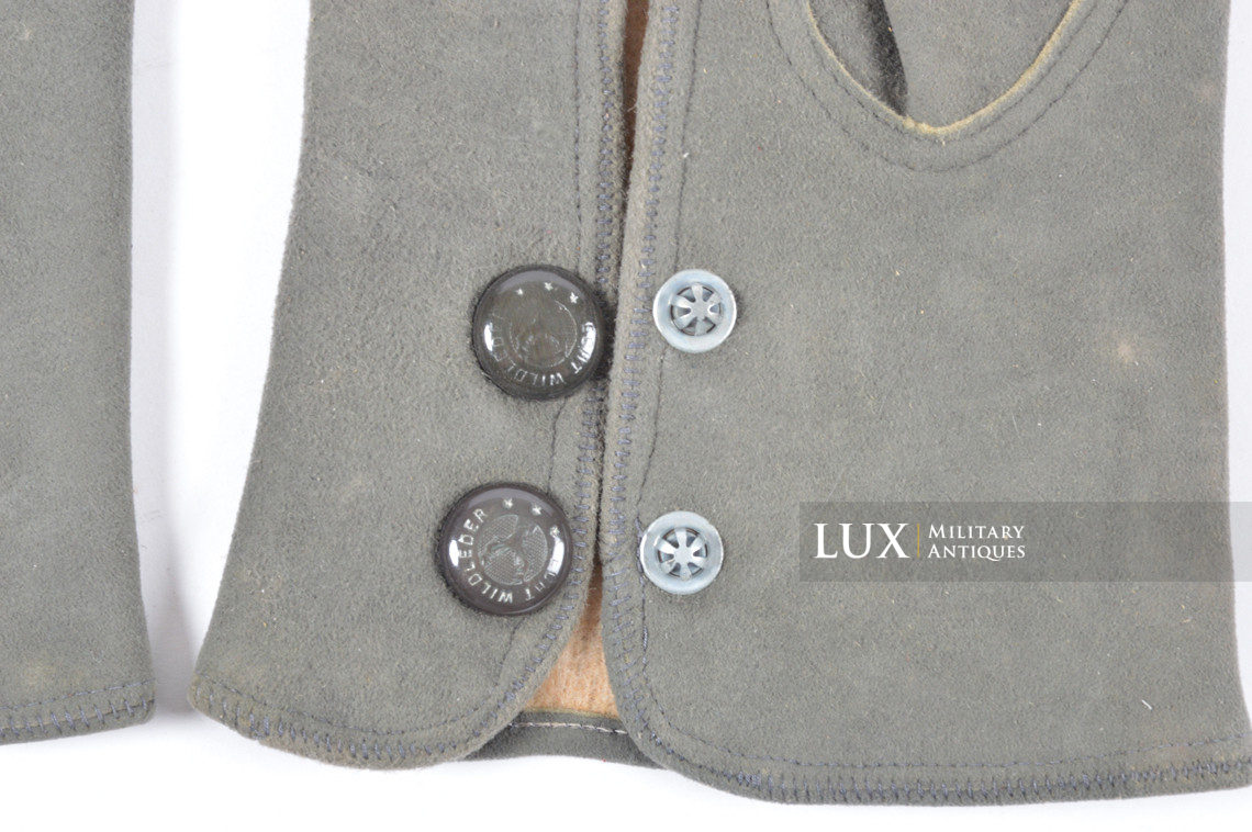 German officer's suede leather gloves, « double snap - size 8 1/4 » - photo 9
