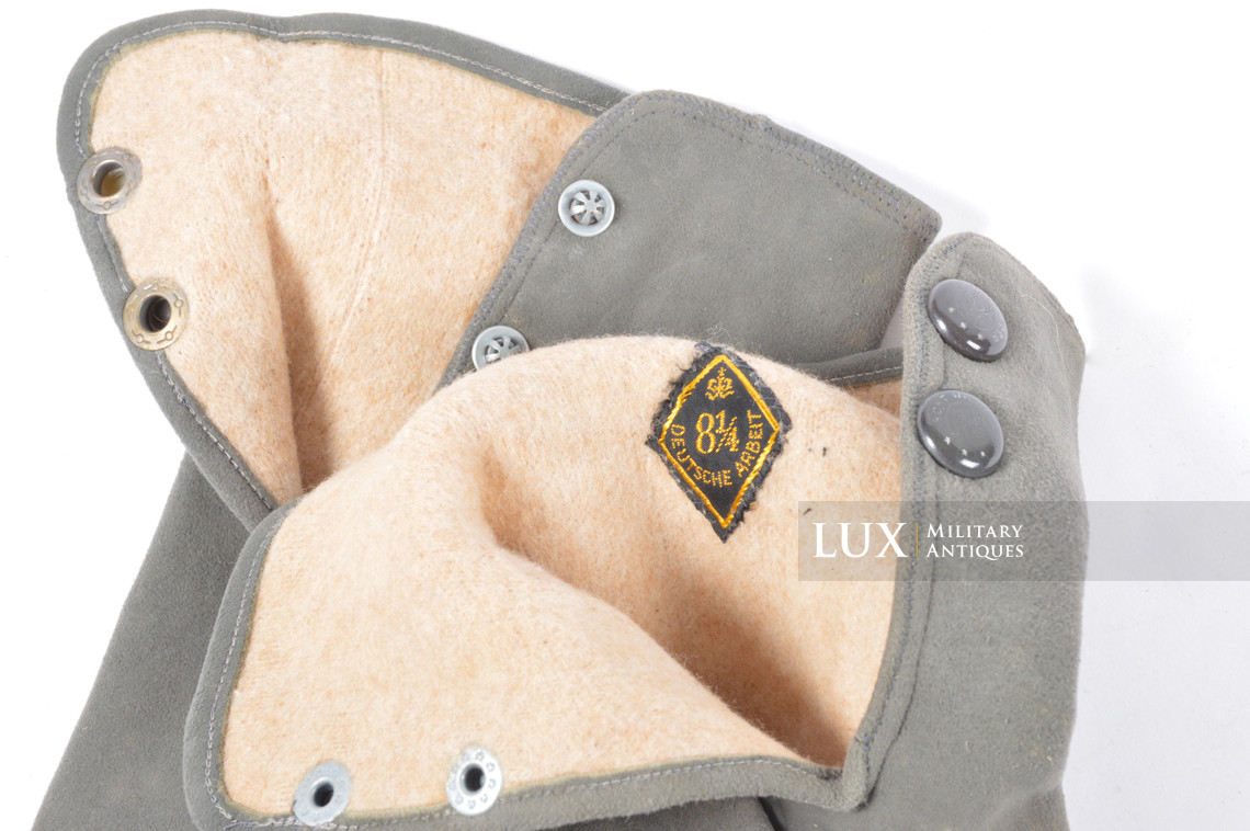 German officer's suede leather gloves, « double snap - size 8 1/4 » - photo 10