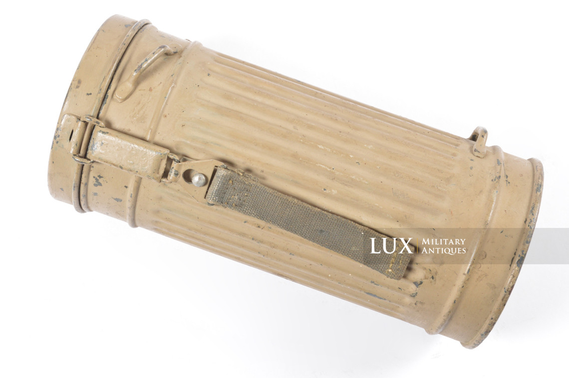 German tropical tan camouflage gas mask canister set, « named / 1940 » - photo 7