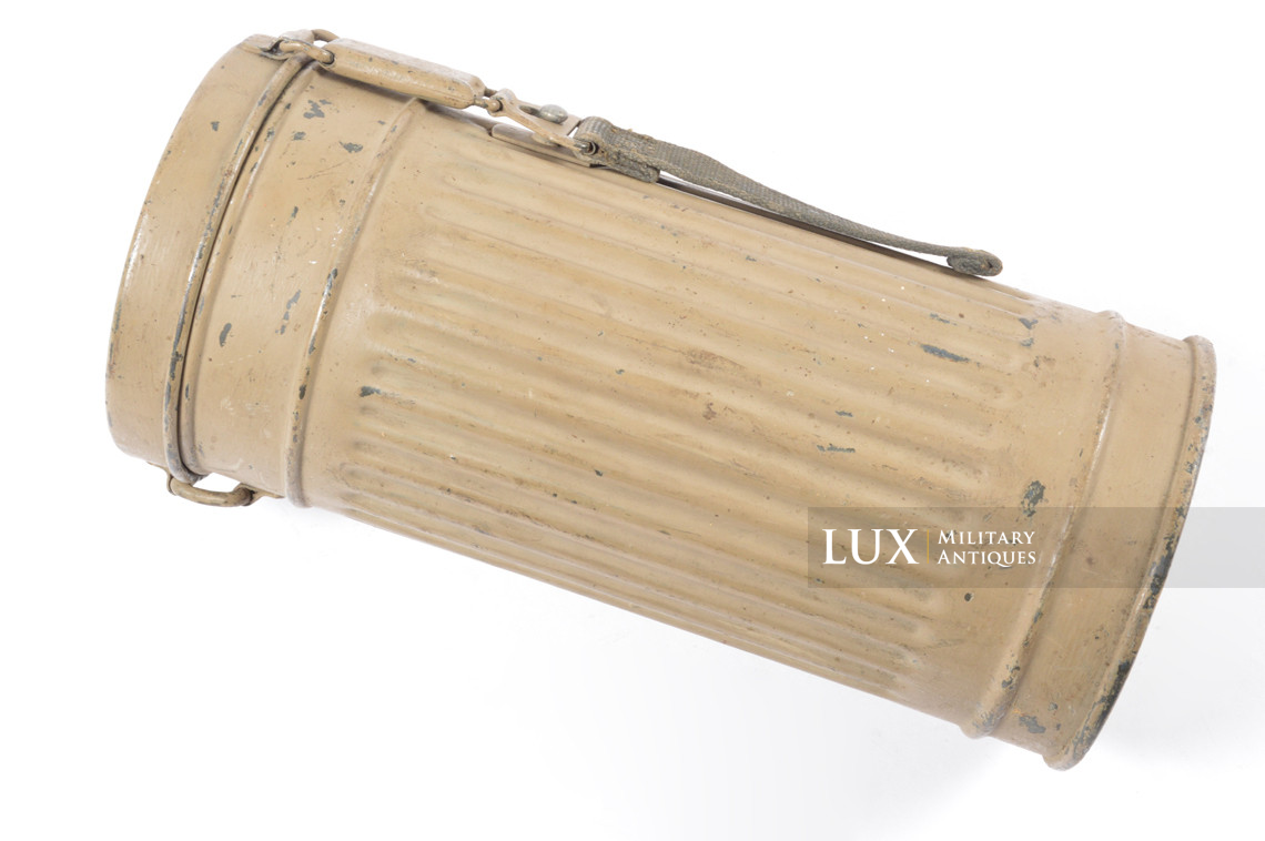 German tropical tan camouflage gas mask canister set, « named / 1940 » - photo 12