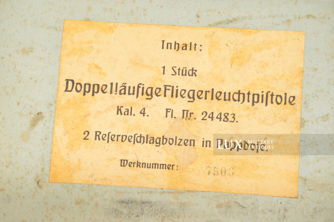 Rare boite en carton d’usine pour le lance fusée Luftwaffe double canon - photo 16