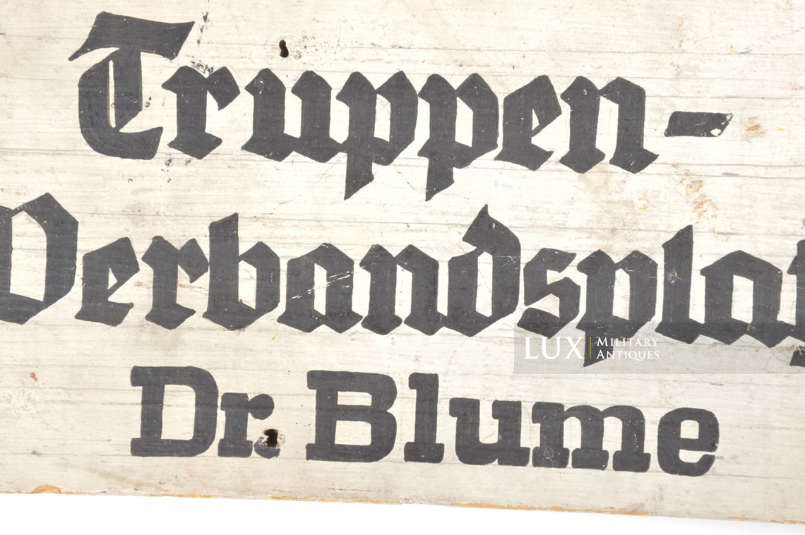 German troop medical first aid station sign, « Dr. Blume » - photo 13