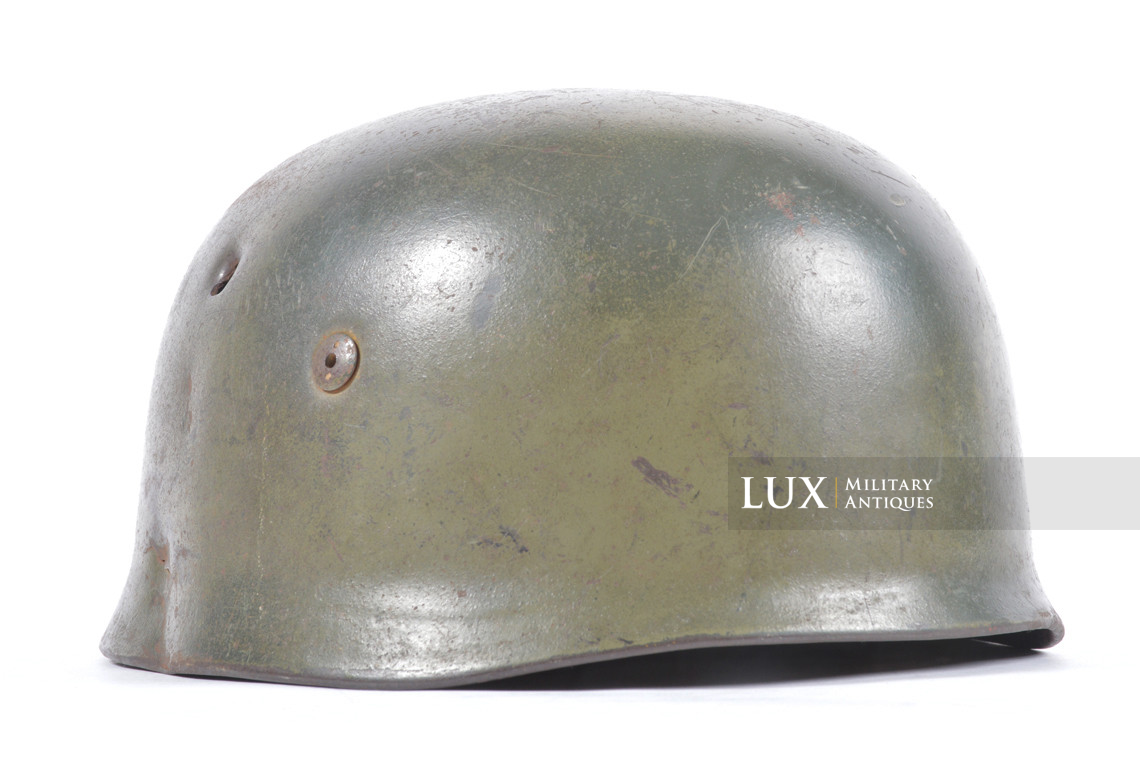Casque parachutiste allemand M38 camouflé deux tons, « impacté » - photo 10