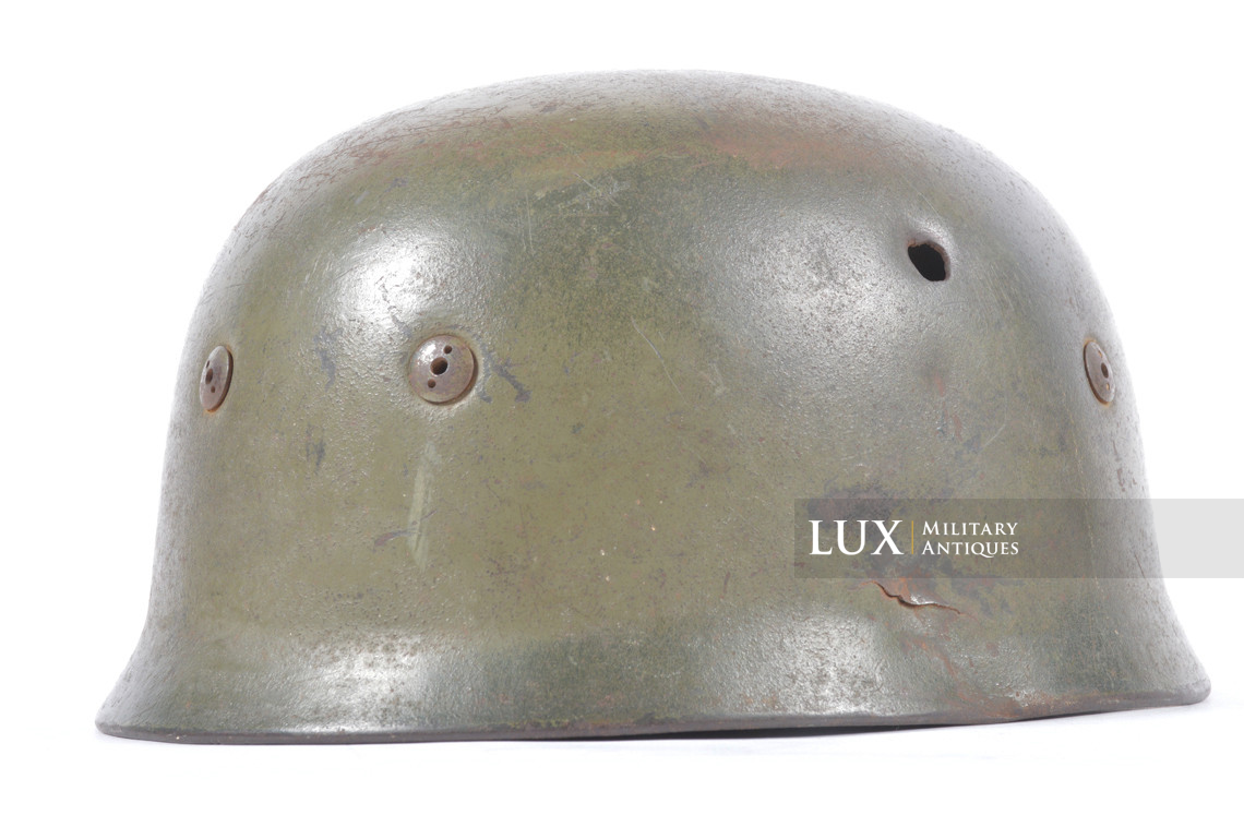 Casque parachutiste allemand M38 camouflé deux tons, « impacté » - photo 12