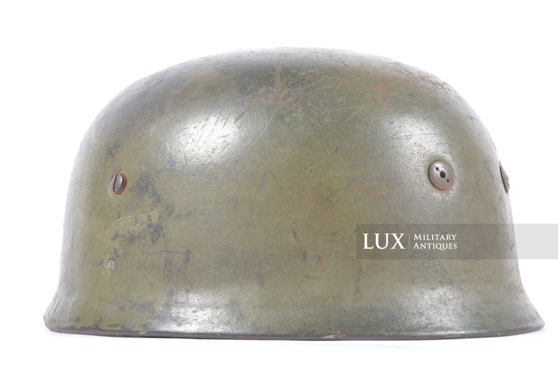 Casque parachutiste allemand M38 camouflé deux tons, « impacté » - photo 14