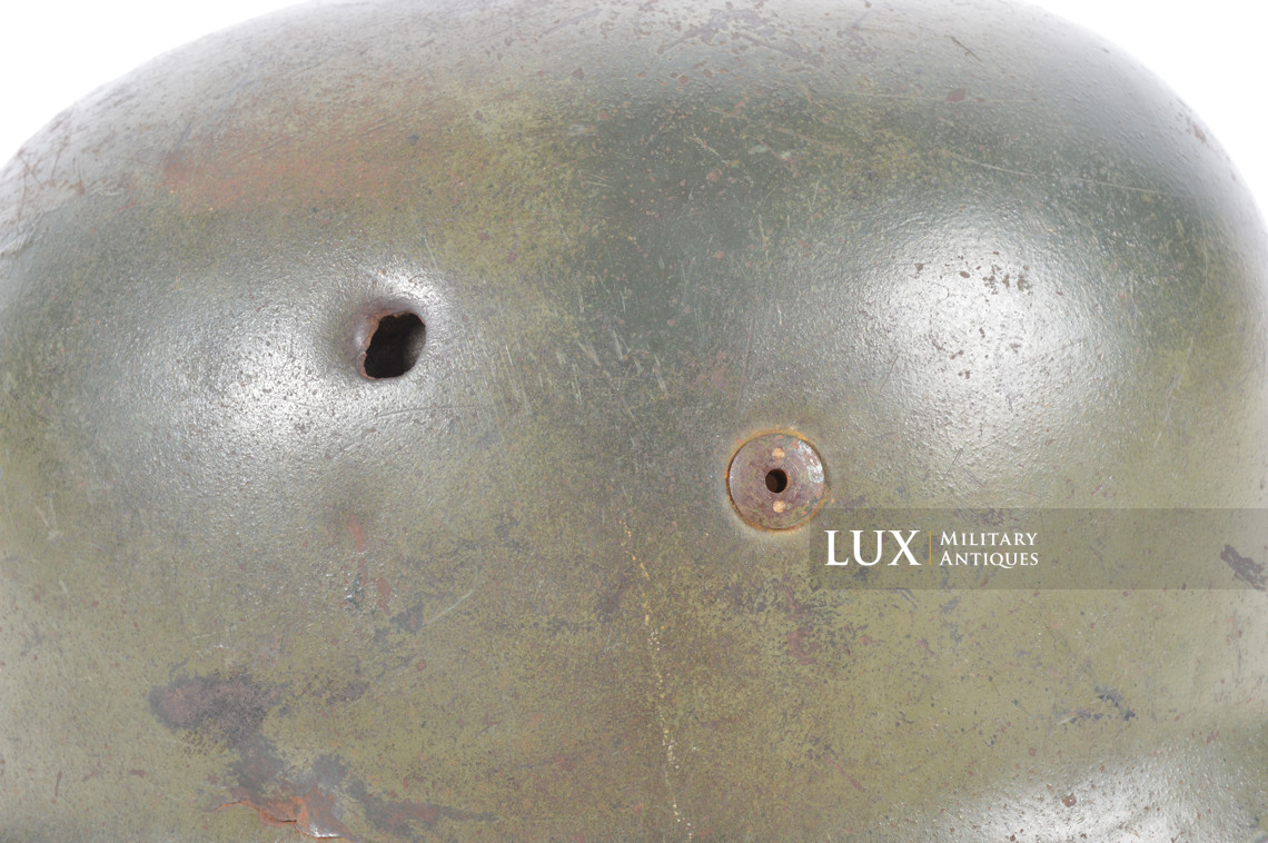 Casque parachutiste allemand M38 camouflé deux tons, « impacté » - photo 23