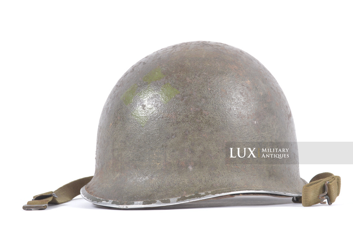 USM1 4th Infantry Division fixed bale camouflaged combat helmet, « IVY DIVISION » - photo 8