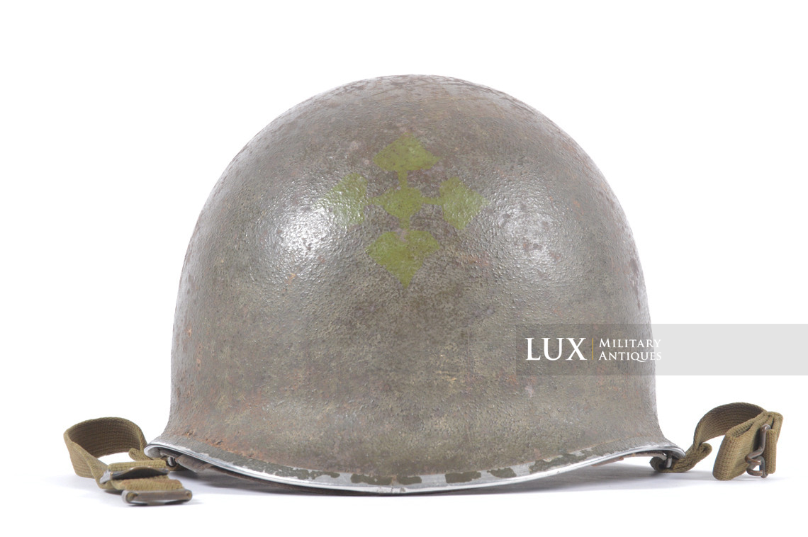 USM1 4th Infantry Division fixed bale camouflaged combat helmet, « IVY DIVISION » - photo 9