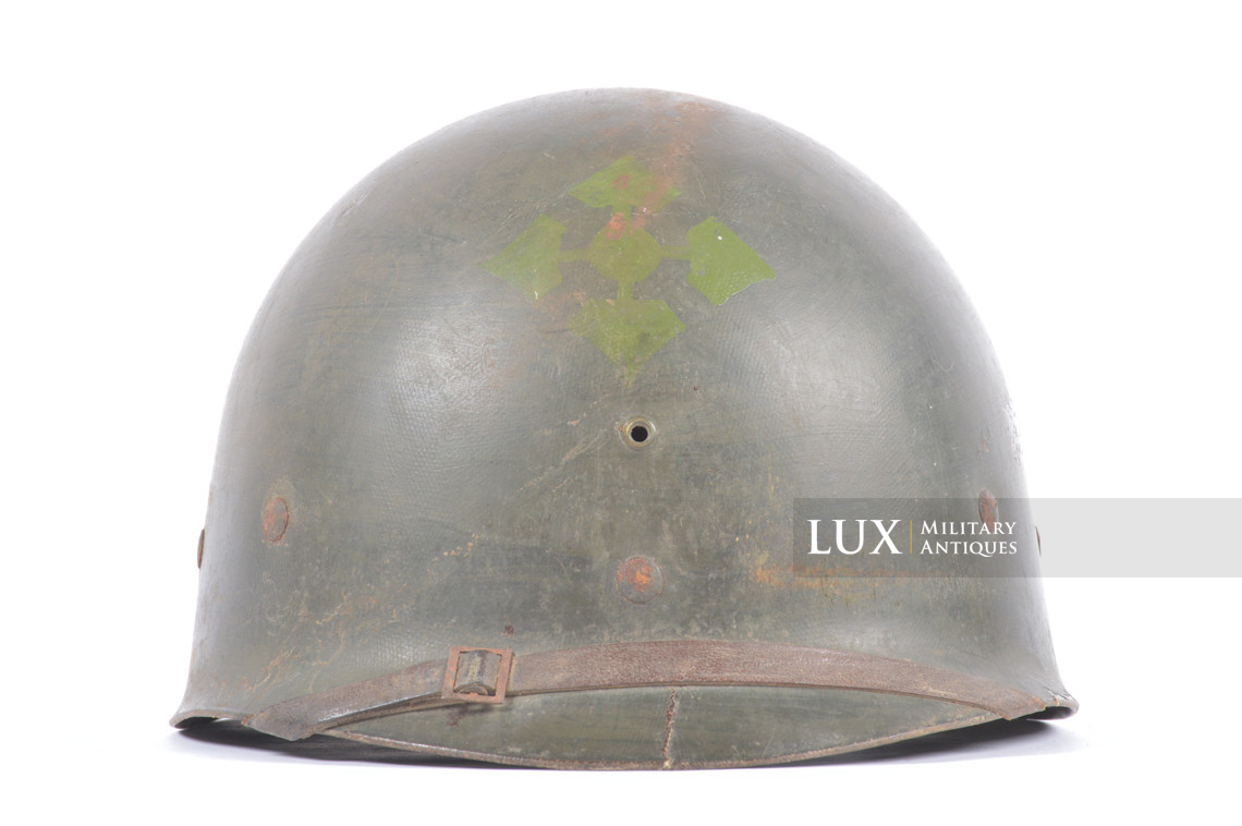 USM1 4th Infantry Division fixed bale camouflaged combat helmet, « IVY DIVISION » - photo 69