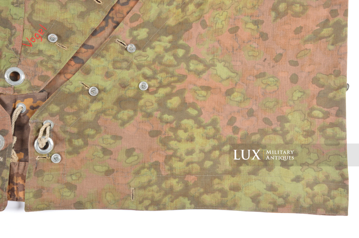 Late-war Waffen-SS Oakleaf B camouflage shelter quarter / poncho, « named » - photo 11