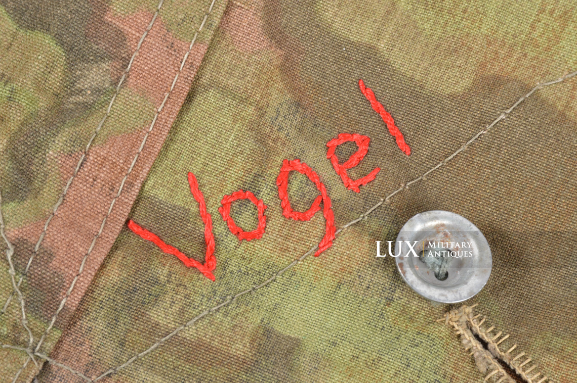 Late-war Waffen-SS Oakleaf B camouflage shelter quarter / poncho, « named » - photo 13