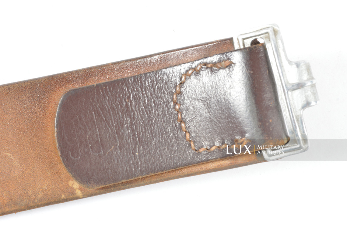 Cuir de ceinturon allemand Luftwaffe précoce en cuir brun chocolat, régiment « FLAK » - photo 10