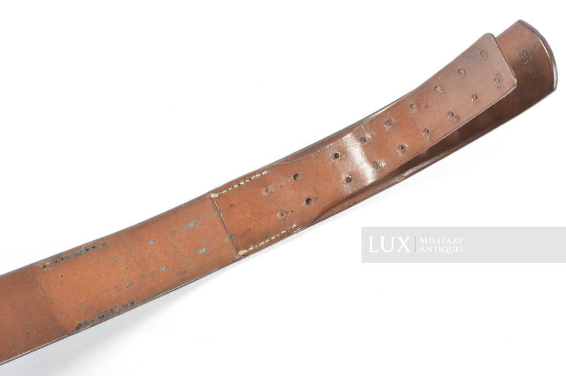 Cuir de ceinturon allemand Luftwaffe précoce en cuir brun chocolat, régiment « FLAK » - photo 16