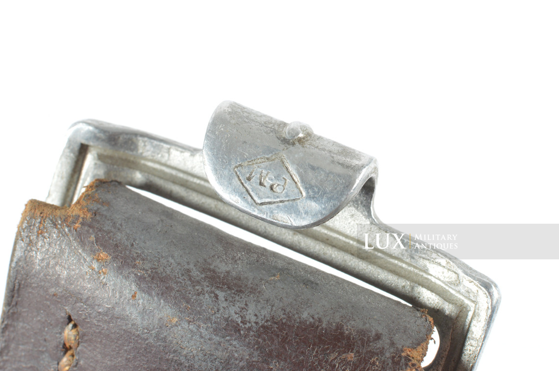 Cuir de ceinturon allemand Luftwaffe précoce en cuir brun chocolat, régiment « FLAK » - photo 9