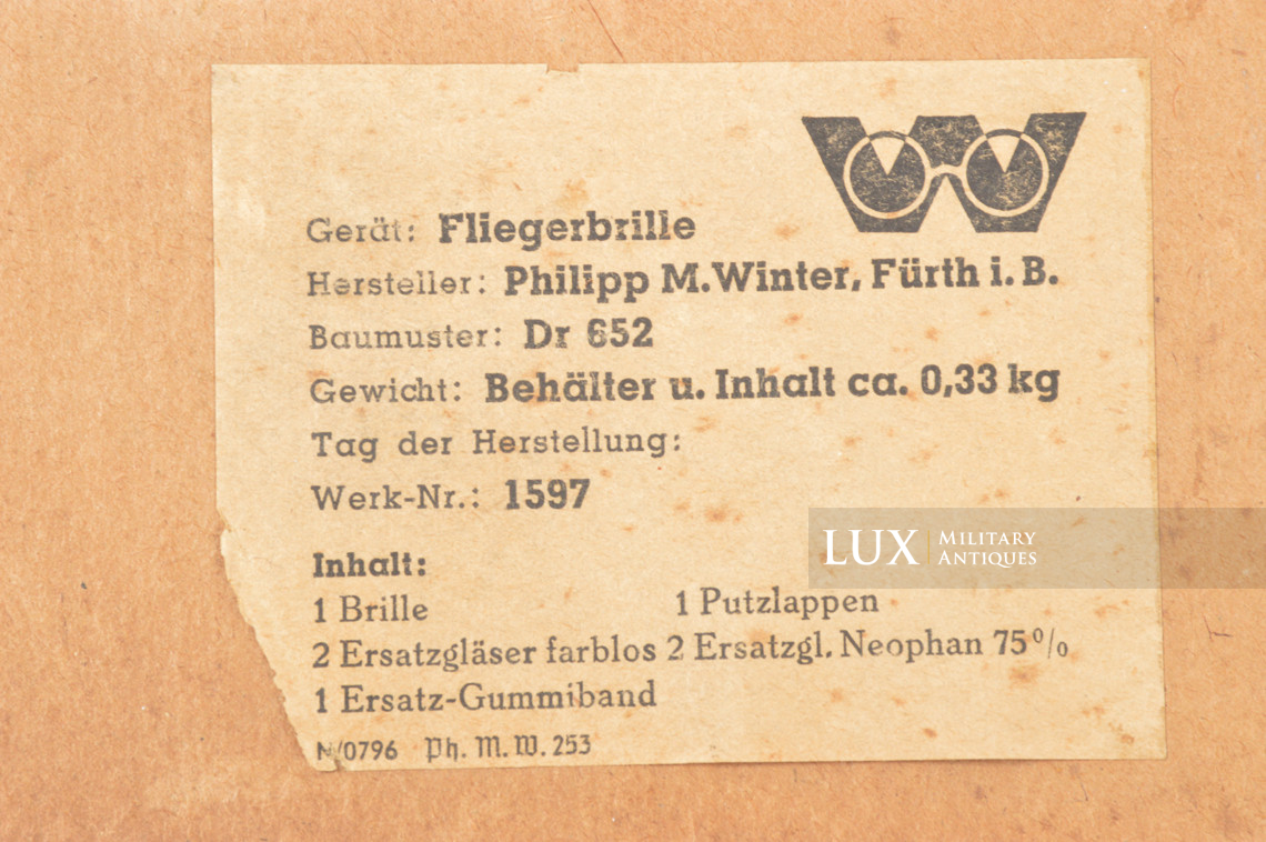 Rare ensemble de lunettes de vol Luftwaffe, « Fliegerbrille » - photo 31