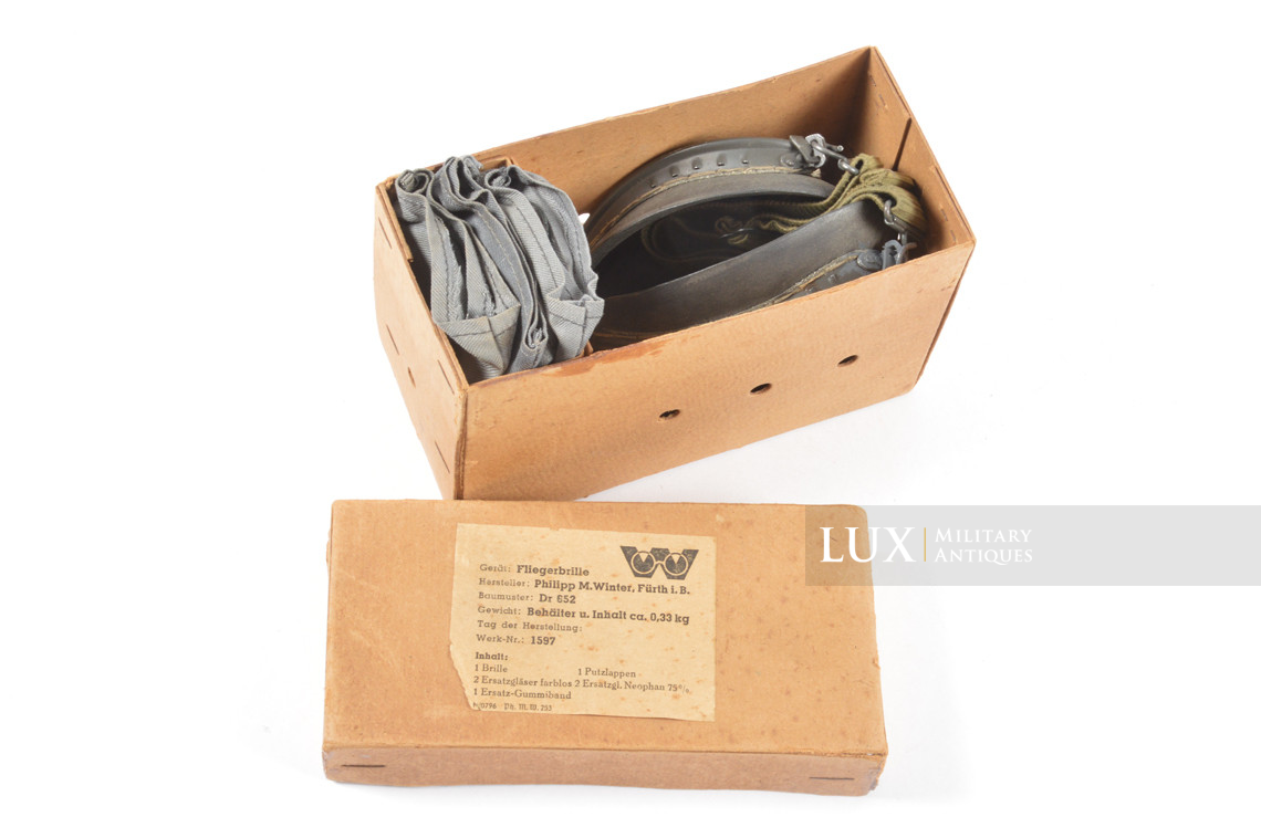 Rare ensemble de lunettes de vol Luftwaffe, « Fliegerbrille » - photo 23
