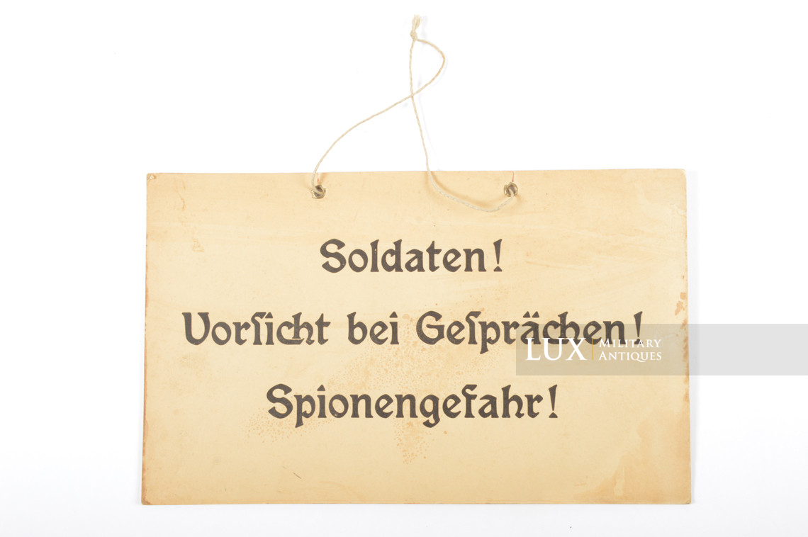 Pancarte d’avertissement de l’armée allemande, « Espionnage ! » - photo 11