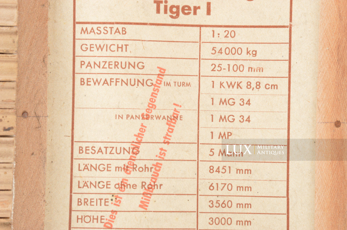 German army panzer recognition and training model, « TIGER I » - photo 37