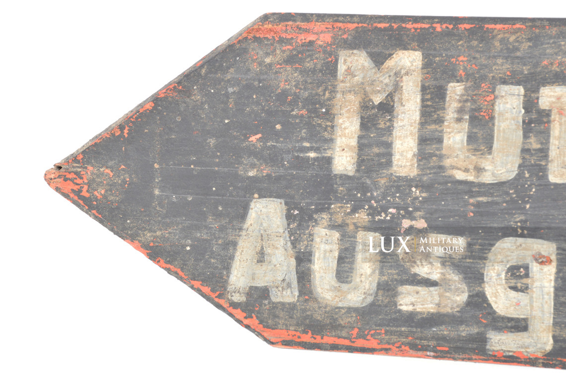 Rare panneau directionnel dépôt de munitions, « Munitions Ausgabestelle » - photo 13