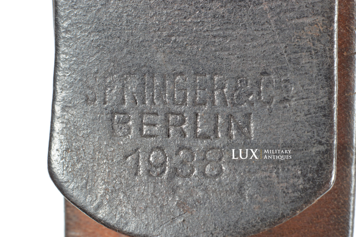 Early Luftwaffe chocolate brown combat service belt, « unit marked » - photo 10