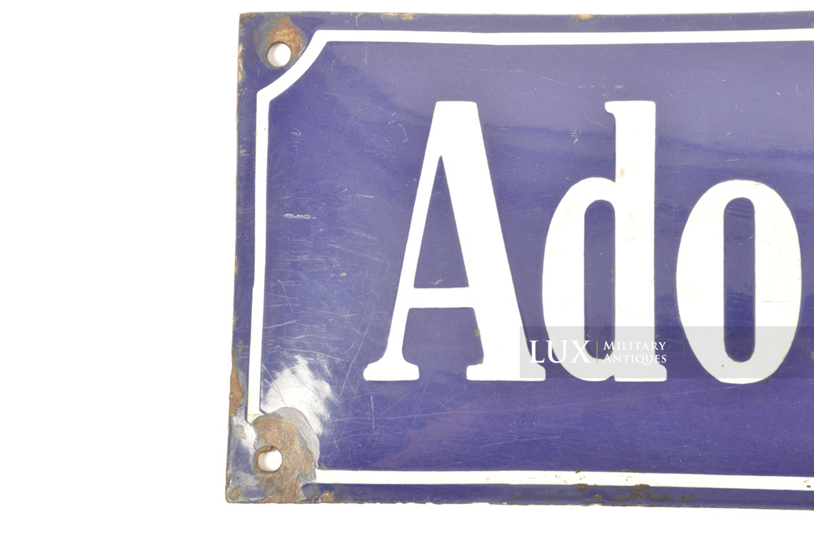 Plaque allemande émaillée de rue, « Adolf Hitler-Strasse » - photo 7