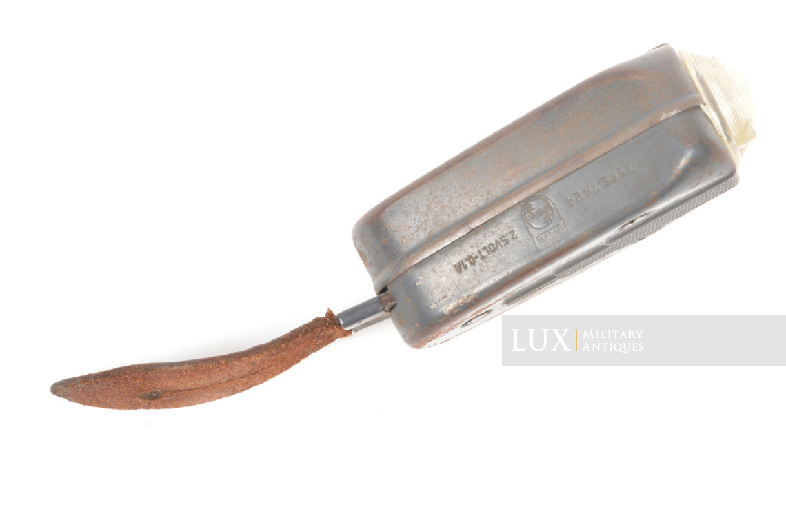 Rare German issue hand generator blue field flashlight - photo 15