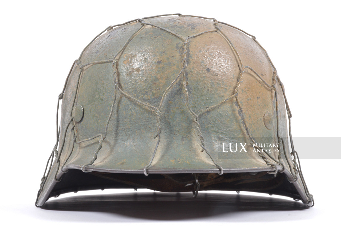 Rare casque M35 Luftwaffe grillagé camouflé deux tons - photo 8