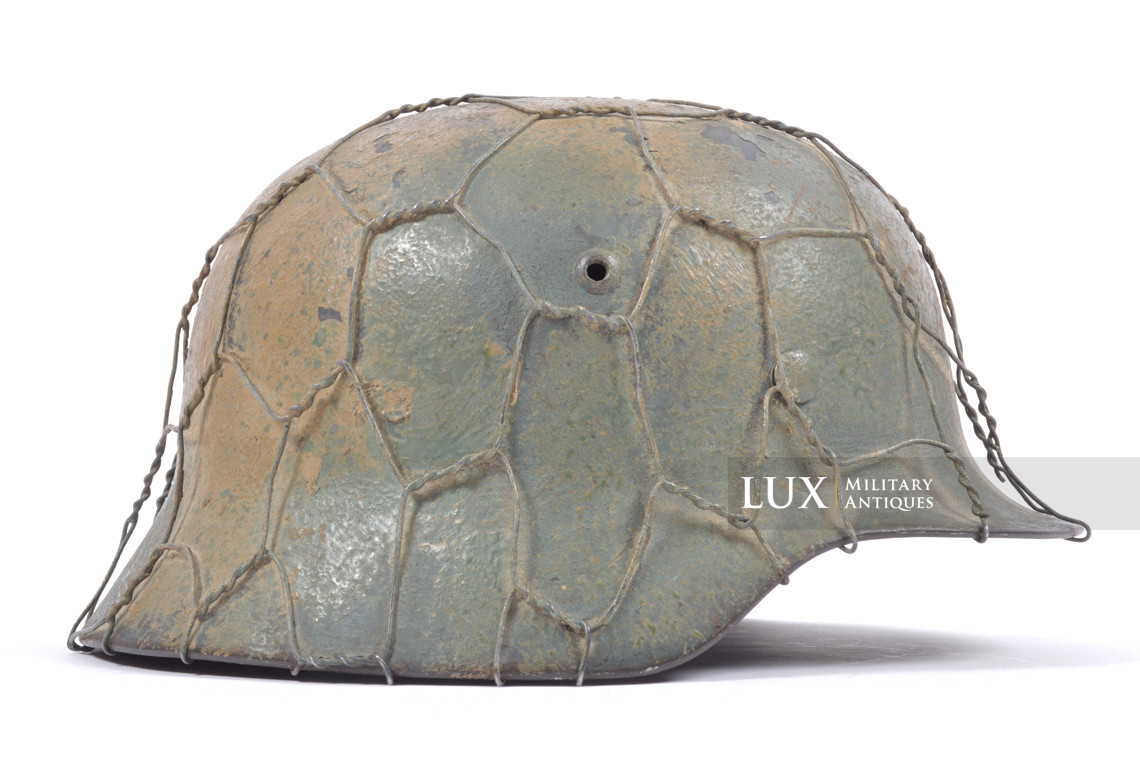 Rare casque M35 Luftwaffe grillagé camouflé deux tons - photo 10