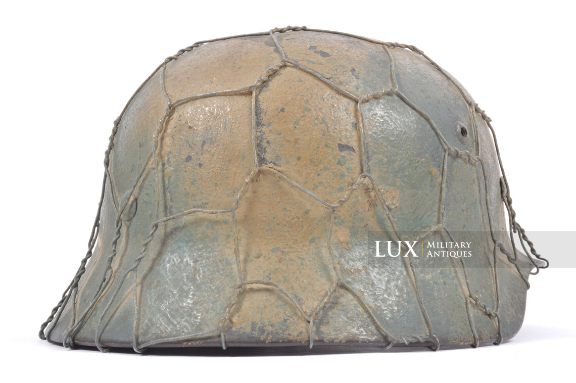 Rare casque M35 Luftwaffe grillagé camouflé deux tons - photo 11