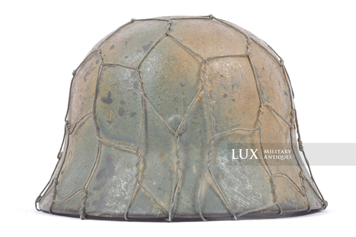 Rare casque M35 Luftwaffe grillagé camouflé deux tons - photo 12