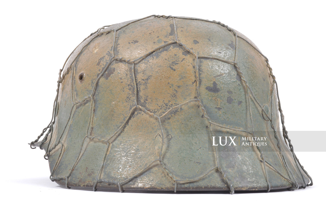 Rare casque M35 Luftwaffe grillagé camouflé deux tons - photo 13