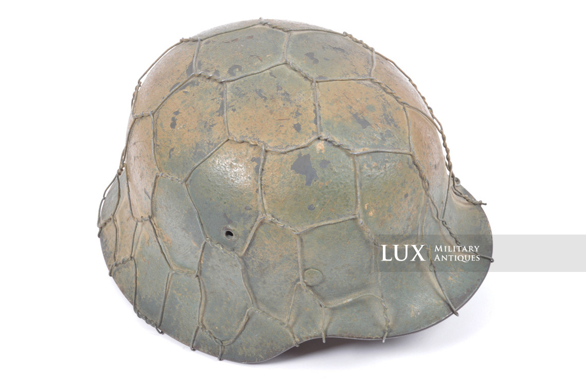 Rare casque M35 Luftwaffe grillagé camouflé deux tons - photo 15