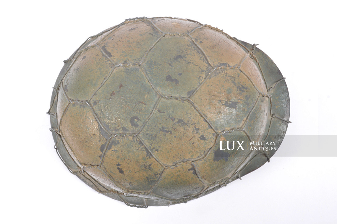 Rare casque M35 Luftwaffe grillagé camouflé deux tons - photo 16