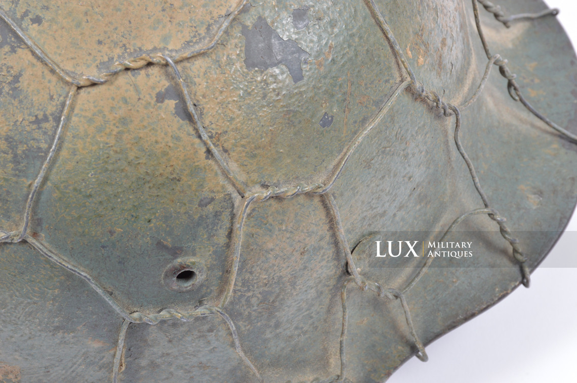 Rare casque M35 Luftwaffe grillagé camouflé deux tons - photo 18